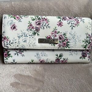 Tahari Floral White Clutch